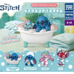 Disney Character Stitch Relaxing Bath Time Complete Set Figure Capsule Toy JAPAN