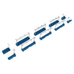 Long Sheet Interior Set A Blue 4-door Car 2 Car Portion 1/80 Model Kit JAPAN