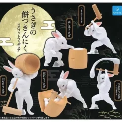 Qualia Mochi Pounding Muscular Rabbit Mascot Figure Complete Set Capsule Toy
