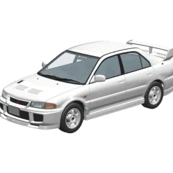 RakuPla Snap Car No.04-SW Lancer GSR Evolution III 1995 Scotia White Model Kit