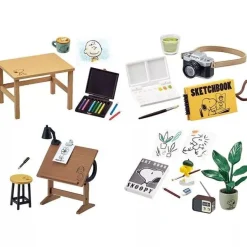 Re-Ment Peanuts Snoopy's Art Studio Miniature Set of 8 Figure JAPAN OFFICIAL